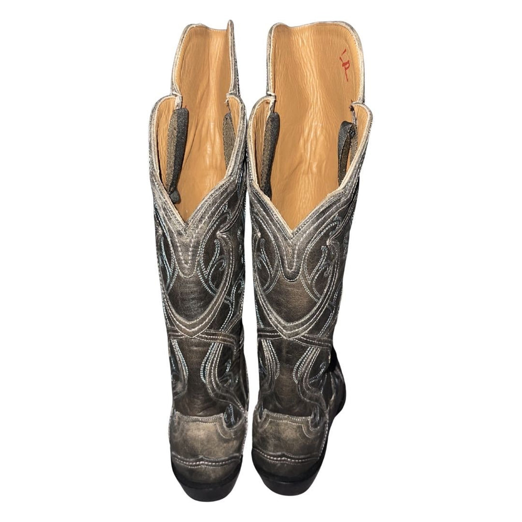 Lucchese Women's Black Tall Mosaic Cowboy Western Boots  SZ 7 NWOB Cowgirl