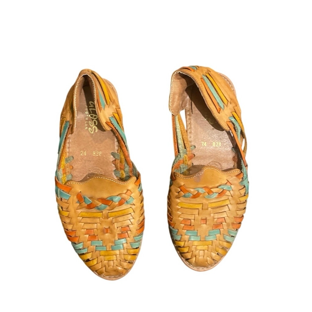 Gloss Footwear Made in Mexico Huaraches Leather Sandals SZ 7 Handcrafted Artisan