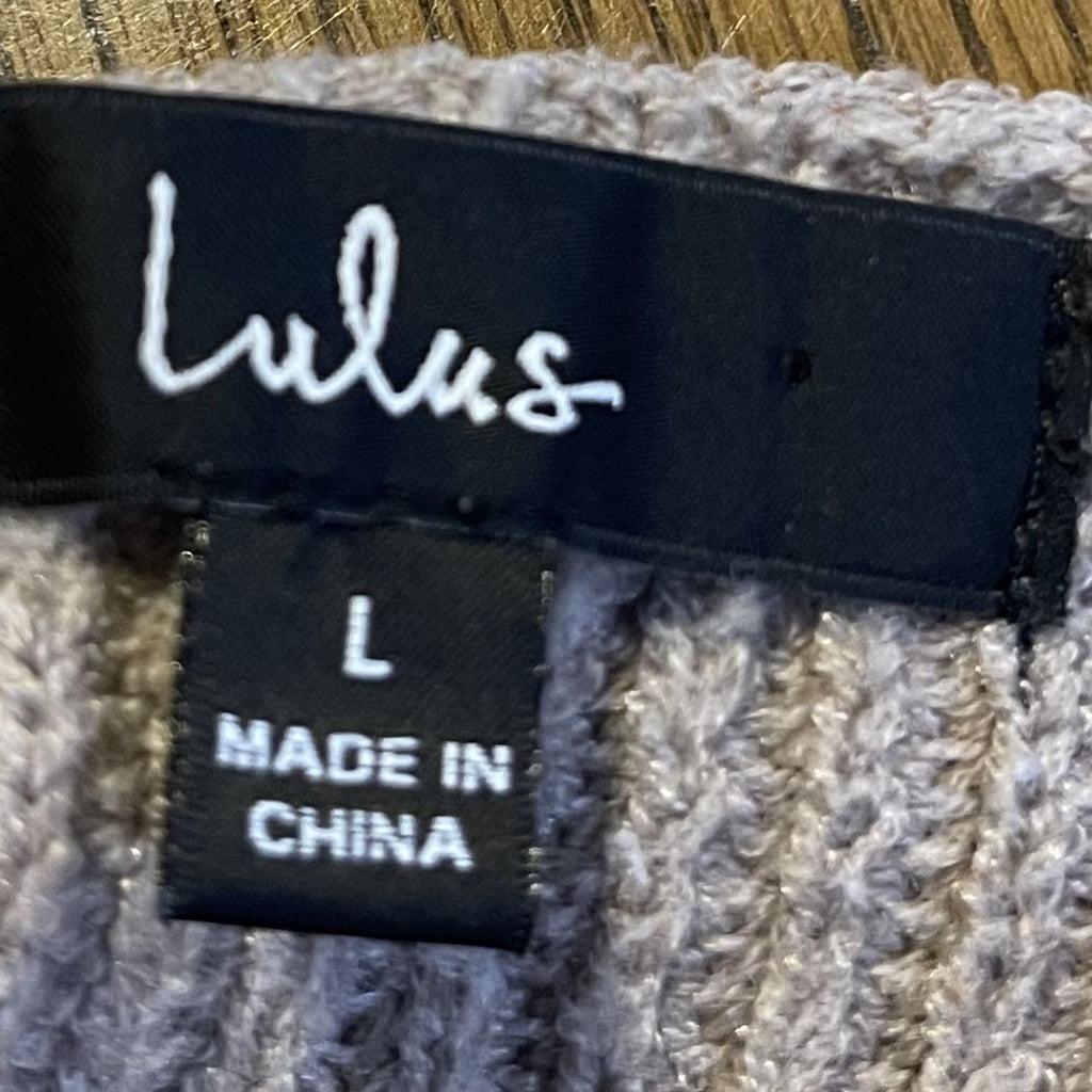 Lulus Ribbed V-Neck Oversized Relaxed Pullover Sweater Size Large Casual Comfort