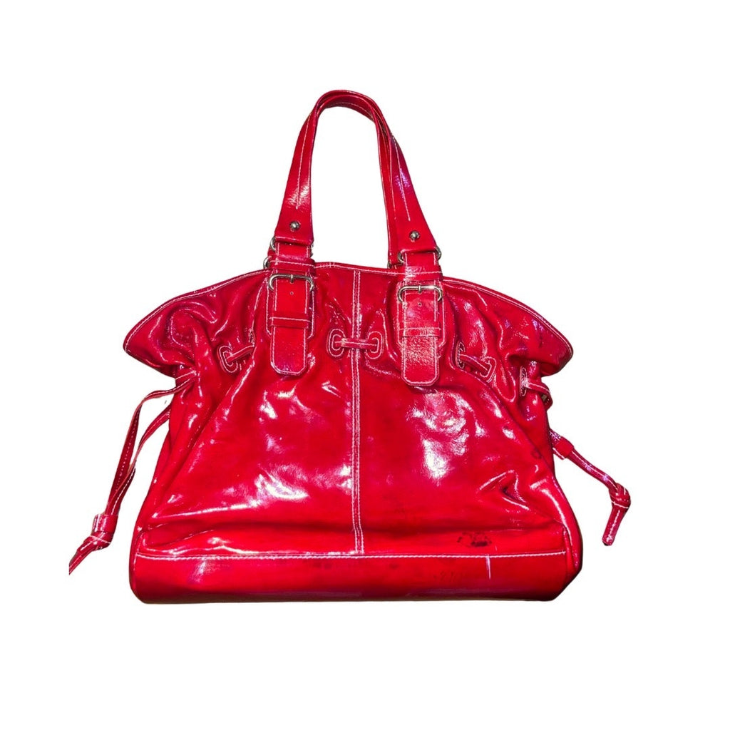 Dooney & Bourke Vintage Red Patent Leather Hayden Shoulder Handbag Purse