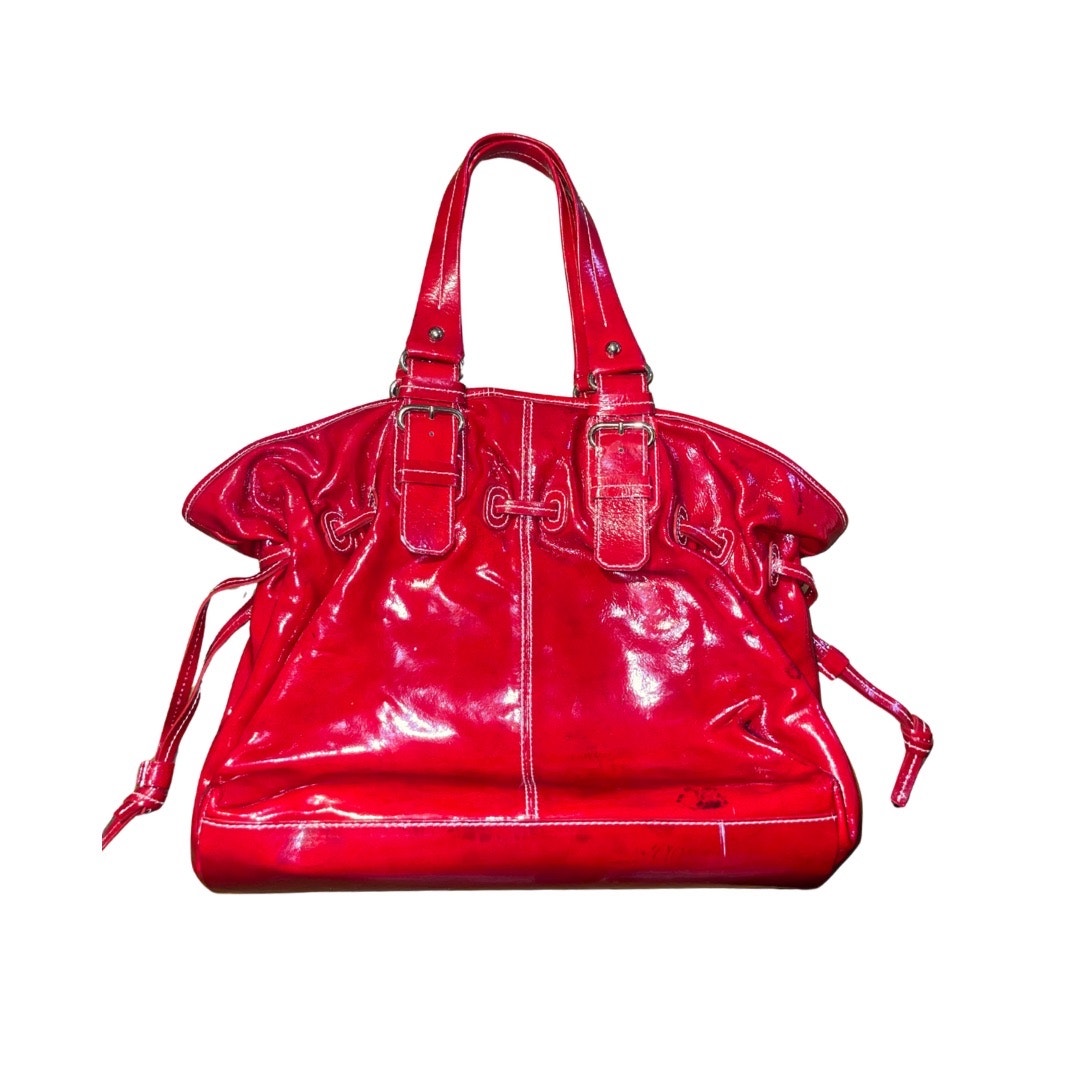 Dooney & Bourke Vintage Red Patent Leather Hayden Shoulder Handbag Purse