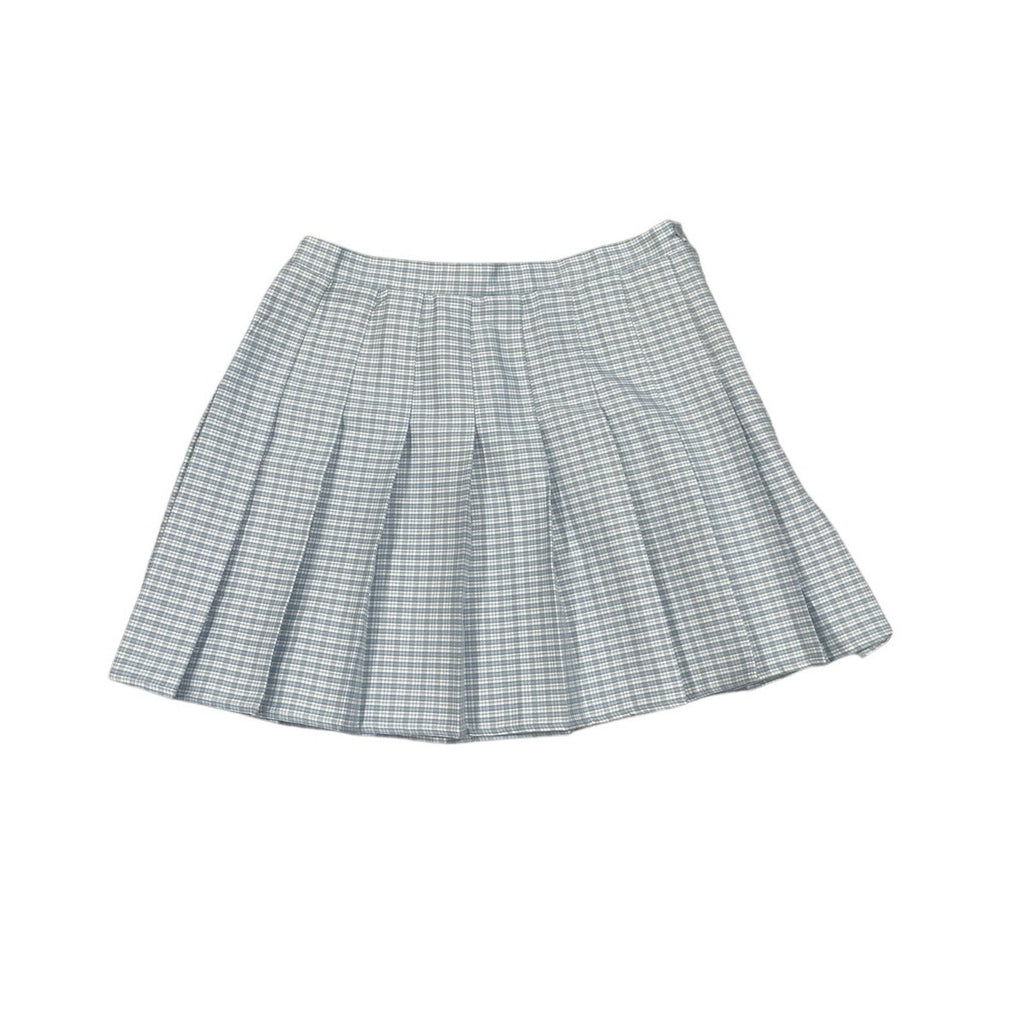 Rewind Plaid Pleated Skater Skirt SZ L High Waisted Schoolgirl Preppy Academia