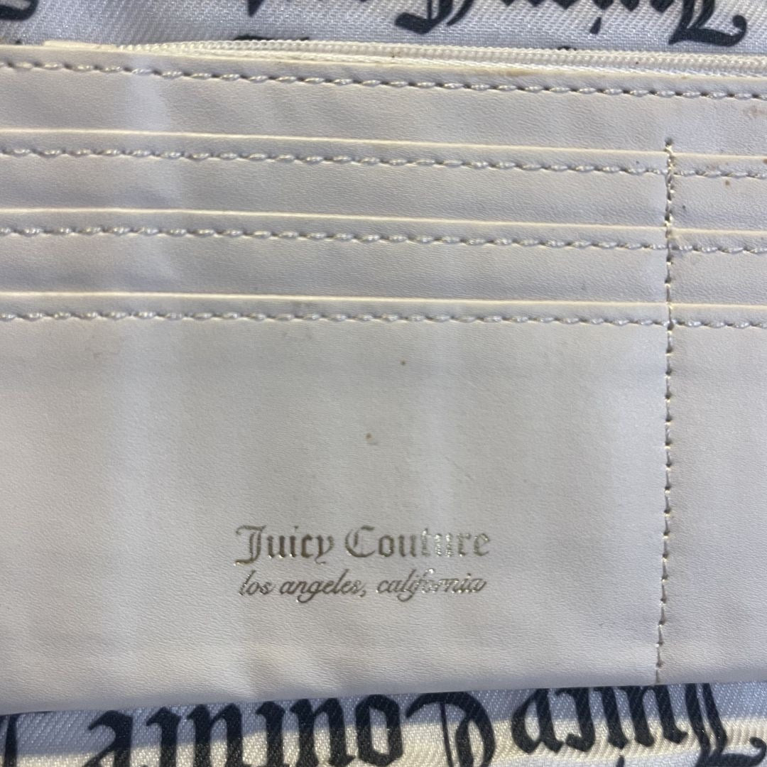 Juicy Couture Signature Monogram Zip Closure Wallet Card Holder Accessories Y2K