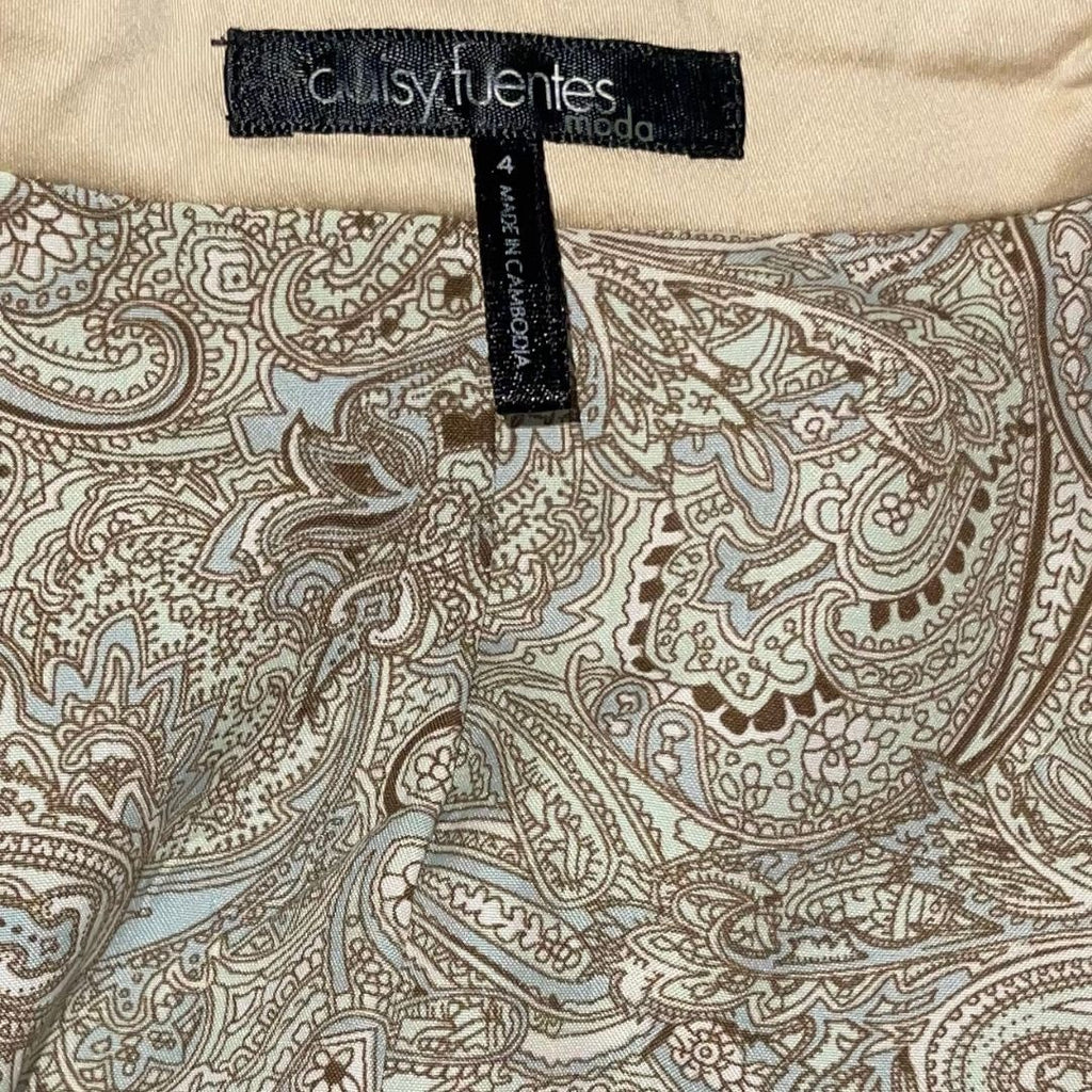 Daisy Fuentes Blazer Jacket Khaki 4 Cotton Blend Light Stretch Business Career