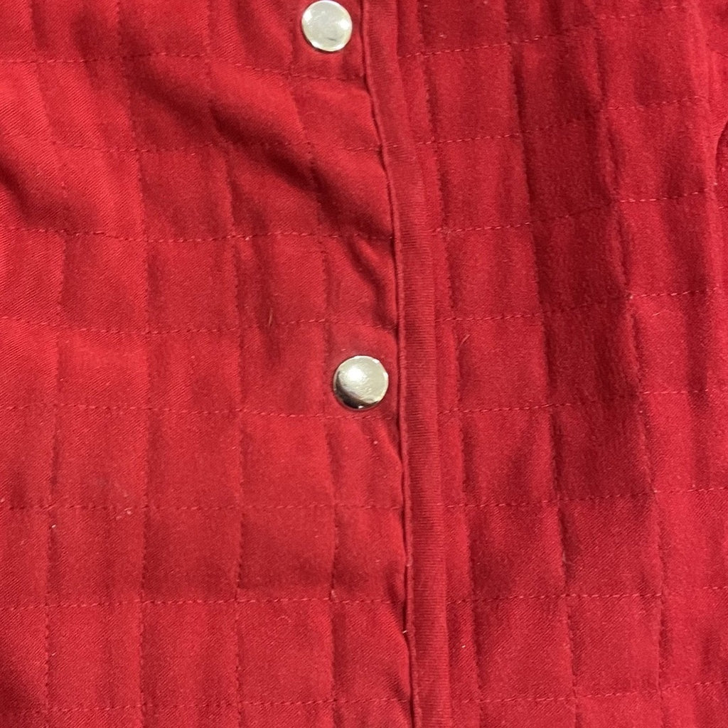 Briggs New York Red Quilted Shirt Jacket Snap Button down Paisley Lined SZ 10