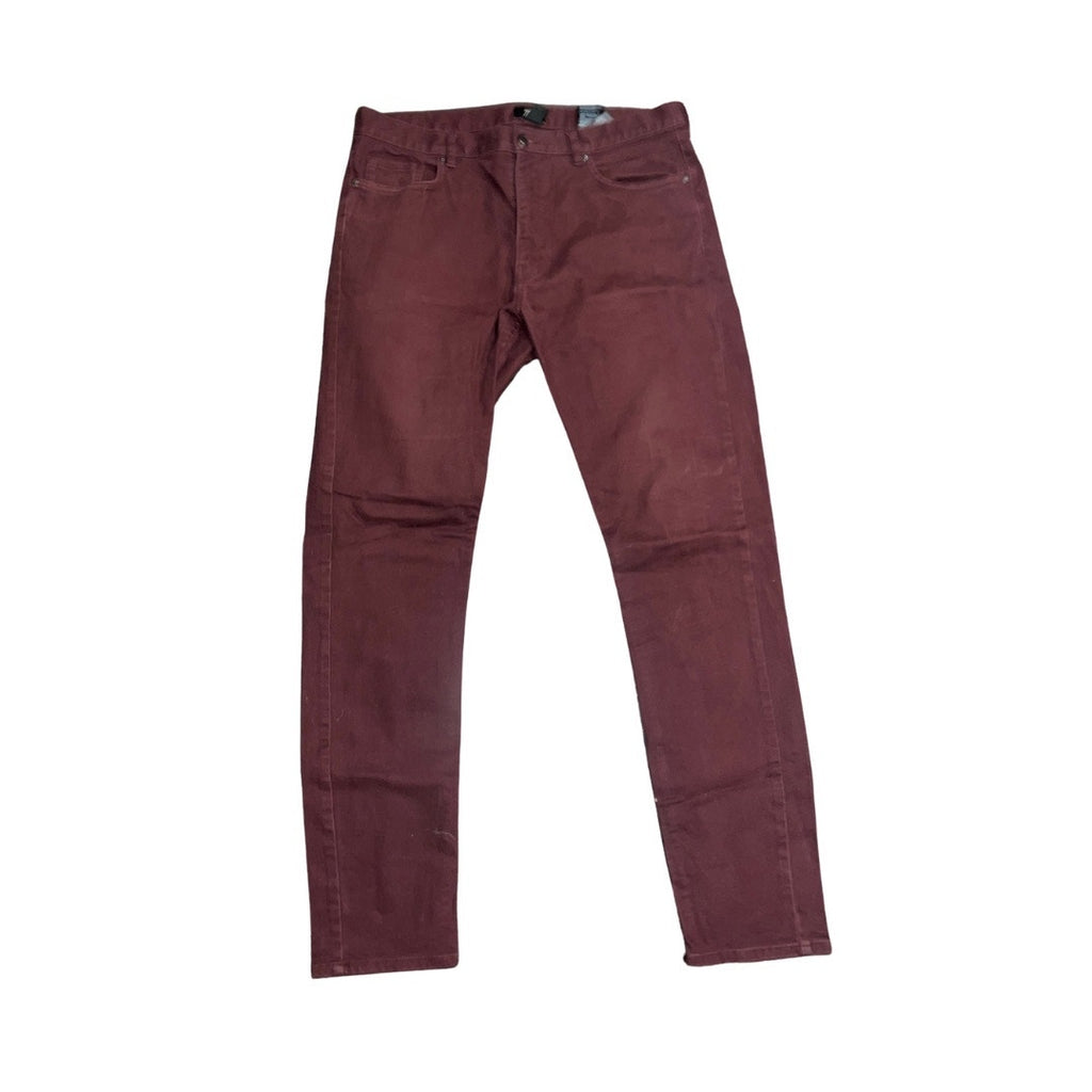 H&M Skinny Fit Mens Burgundy Pants Preppy Casual Size 34