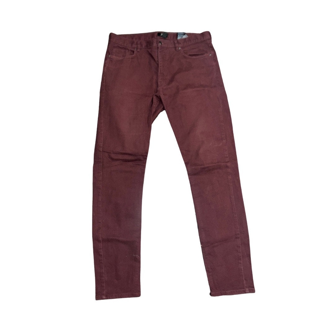 H&M Skinny Fit Mens Burgundy Pants Preppy Casual Size 34