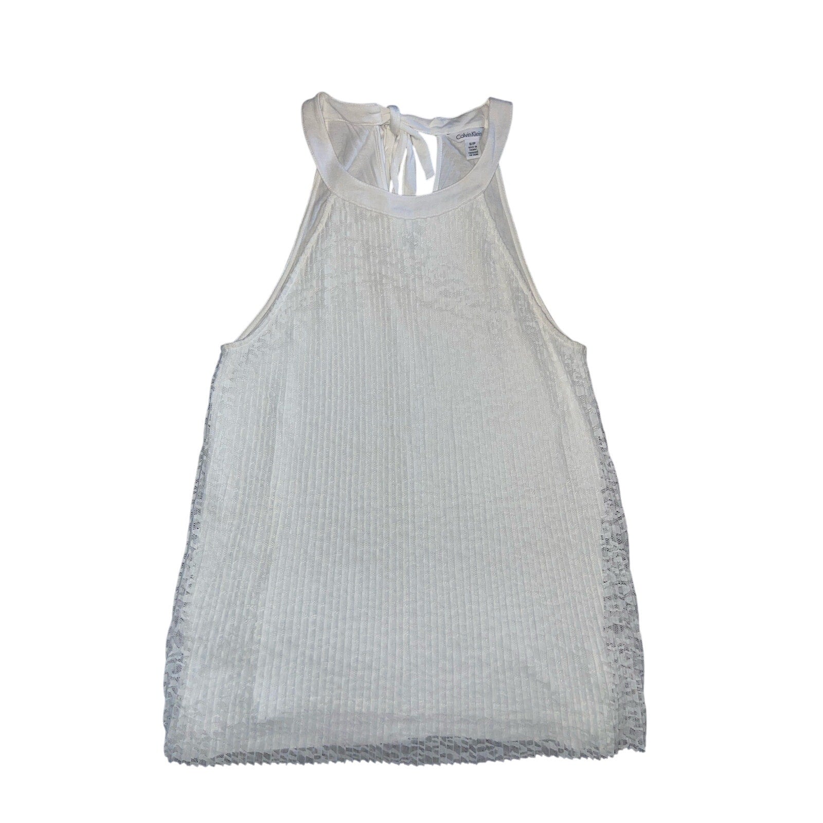 Calvin Klein Sleeveless Tie Neck halter tank top blouse Size Small