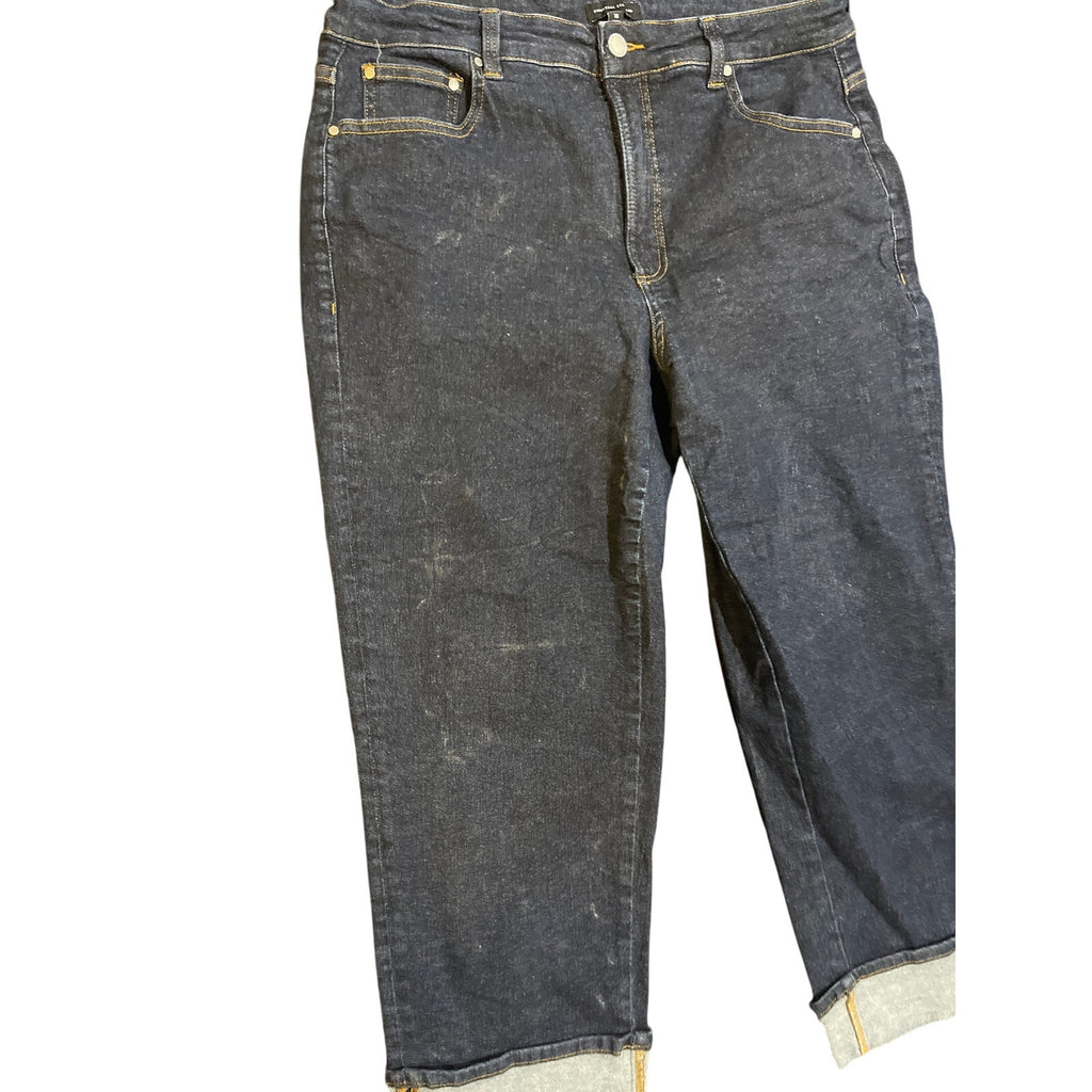 Universal Standard Stevie High Rise Cuffed Straight Leg Jeans SZ 16 Streetwear