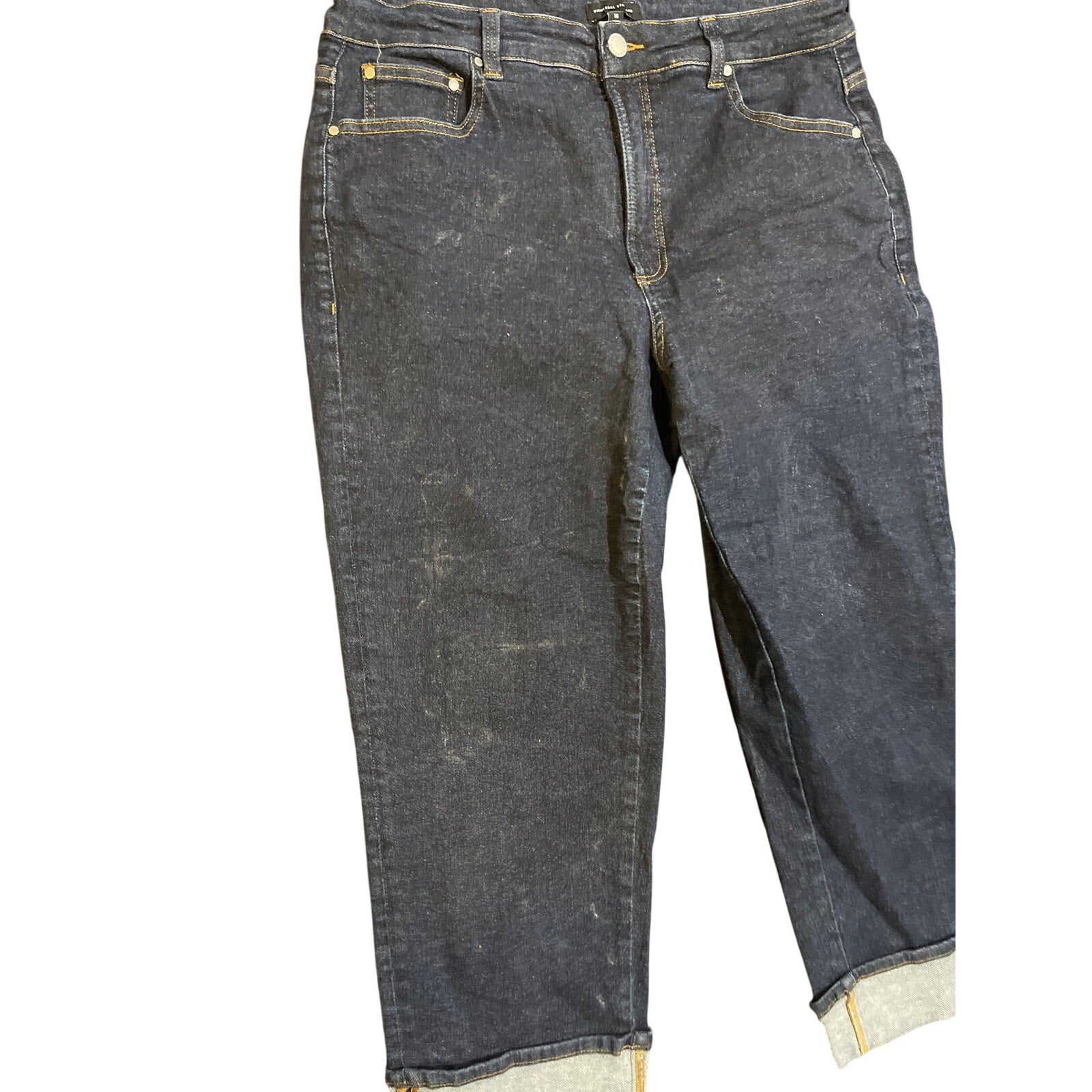 Universal Standard Stevie High Rise Cuffed Straight Leg Jeans SZ 16 Streetwear