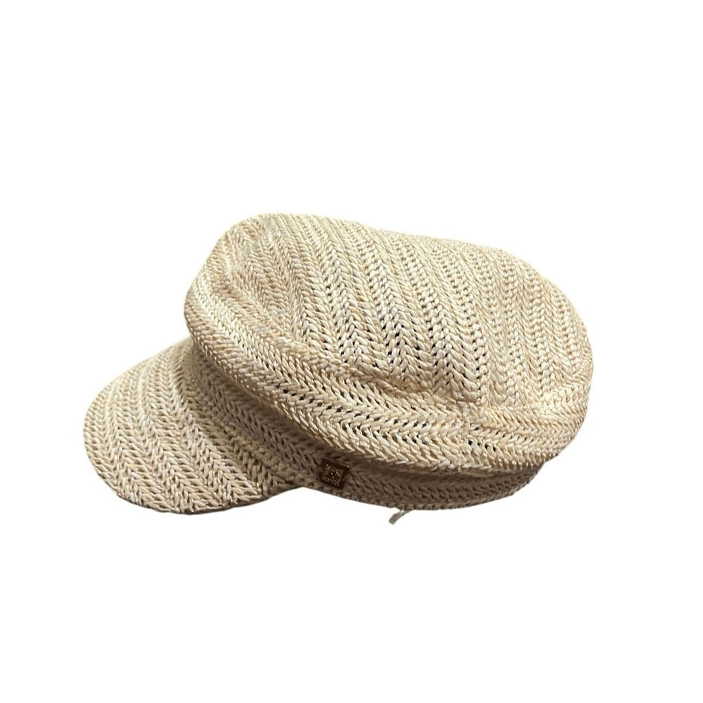 Anne Klein Straw Newsboy Baker Boy Cabby Cap Hat NWT Resortwear beach Boho Chic