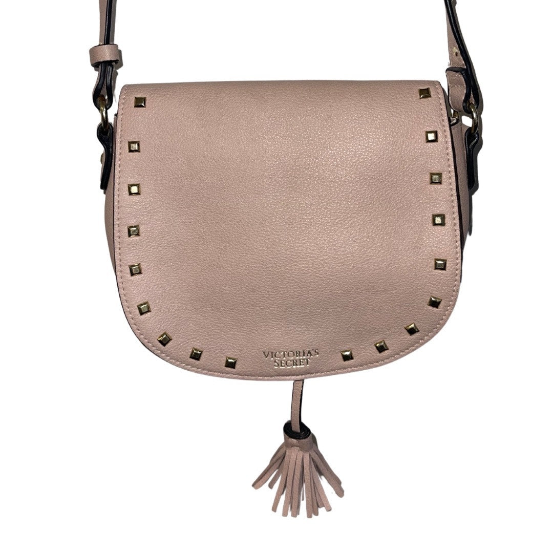 Victoria's Secret Dusty Pink Studded Small Saddle Crossbody Bag with Tassel Y2K