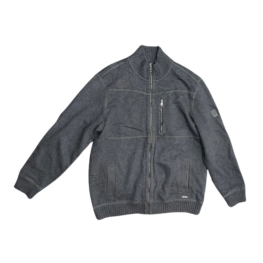 Calvin Klein CK Men's Full Zip up Mock Neck Sweater Size XL