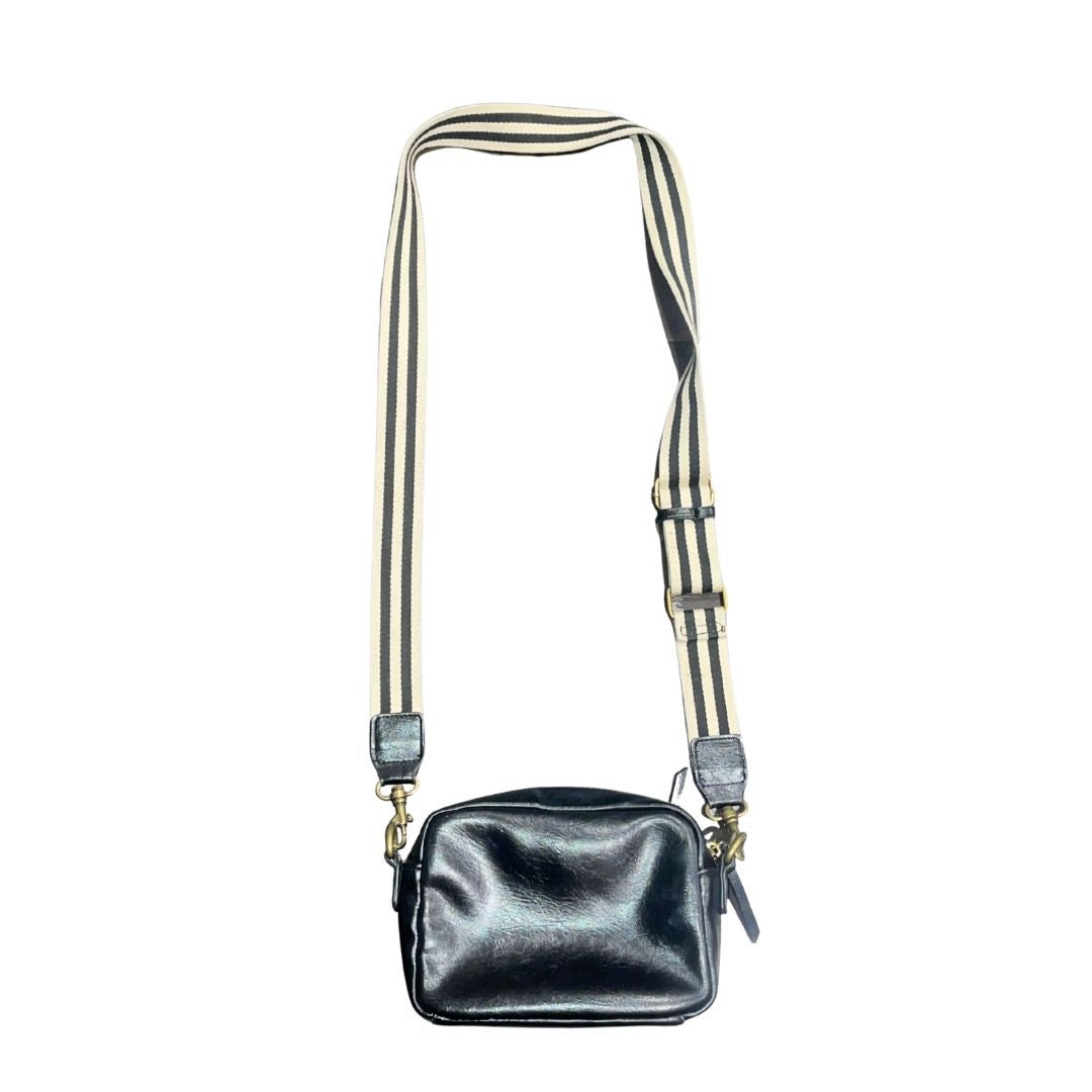 Universal Thread Camera Crossbody Purse Black Cream Checkered Canvas Strap