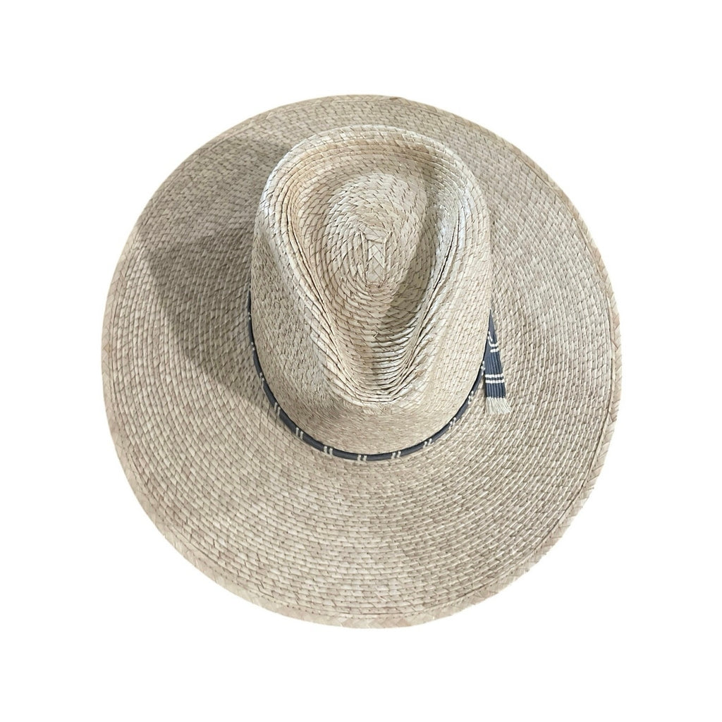 Brixton Leigh 100% Straw Fedora Natural L (7.5) Adjustable Vacation Beach Sunhat