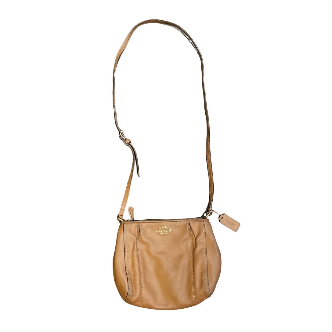 Coach Madison Pleated Leather Light Brown Crossbody Bag Style F52177 Y2K