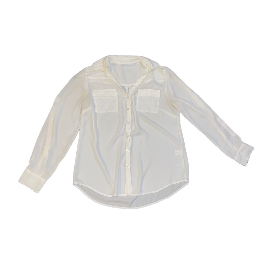 New York & Company Button up Long Sleeve Blouse Size Large Career Office