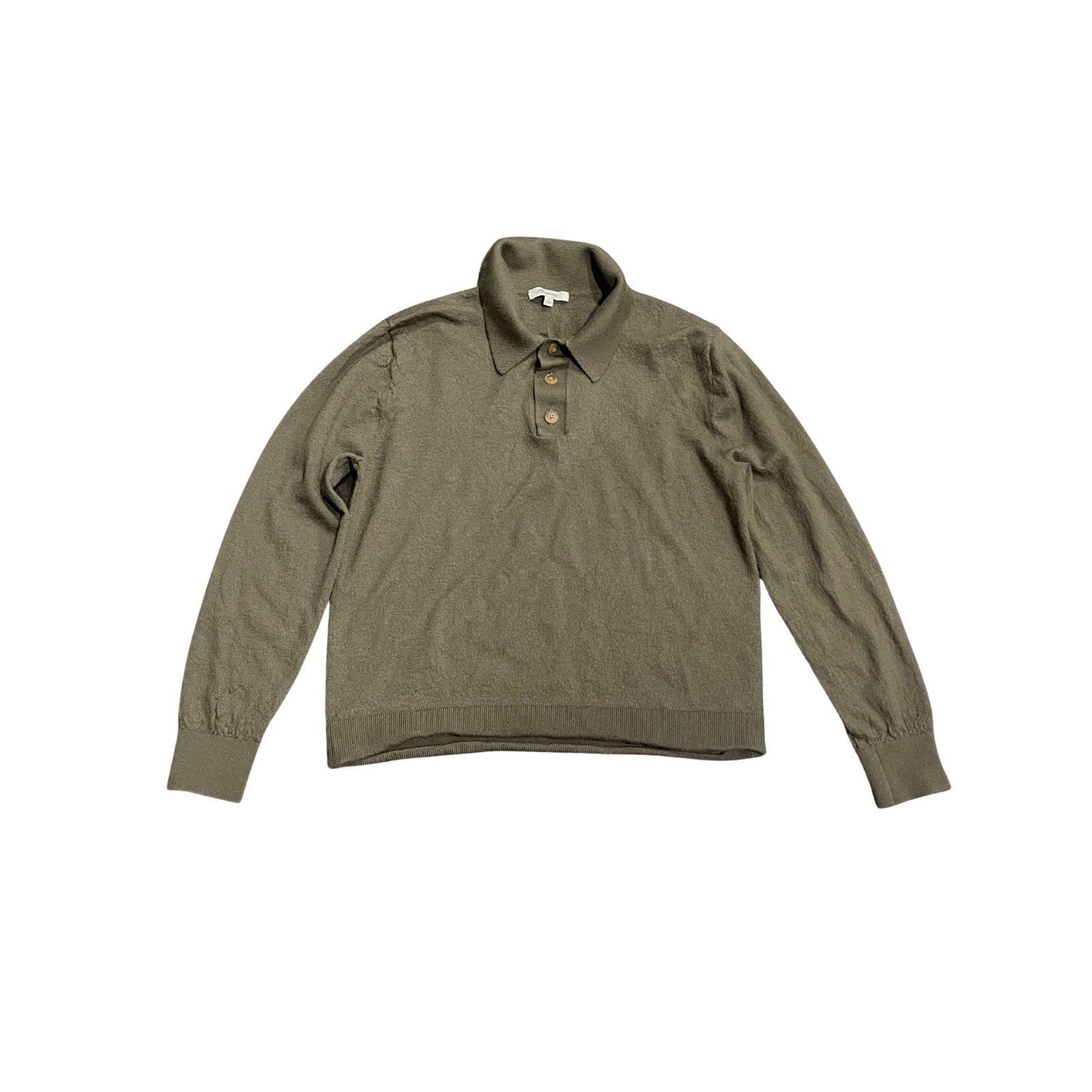 Madewell Merino Wool Three Button Sweater Polo Heritage Medium Preppy Academia