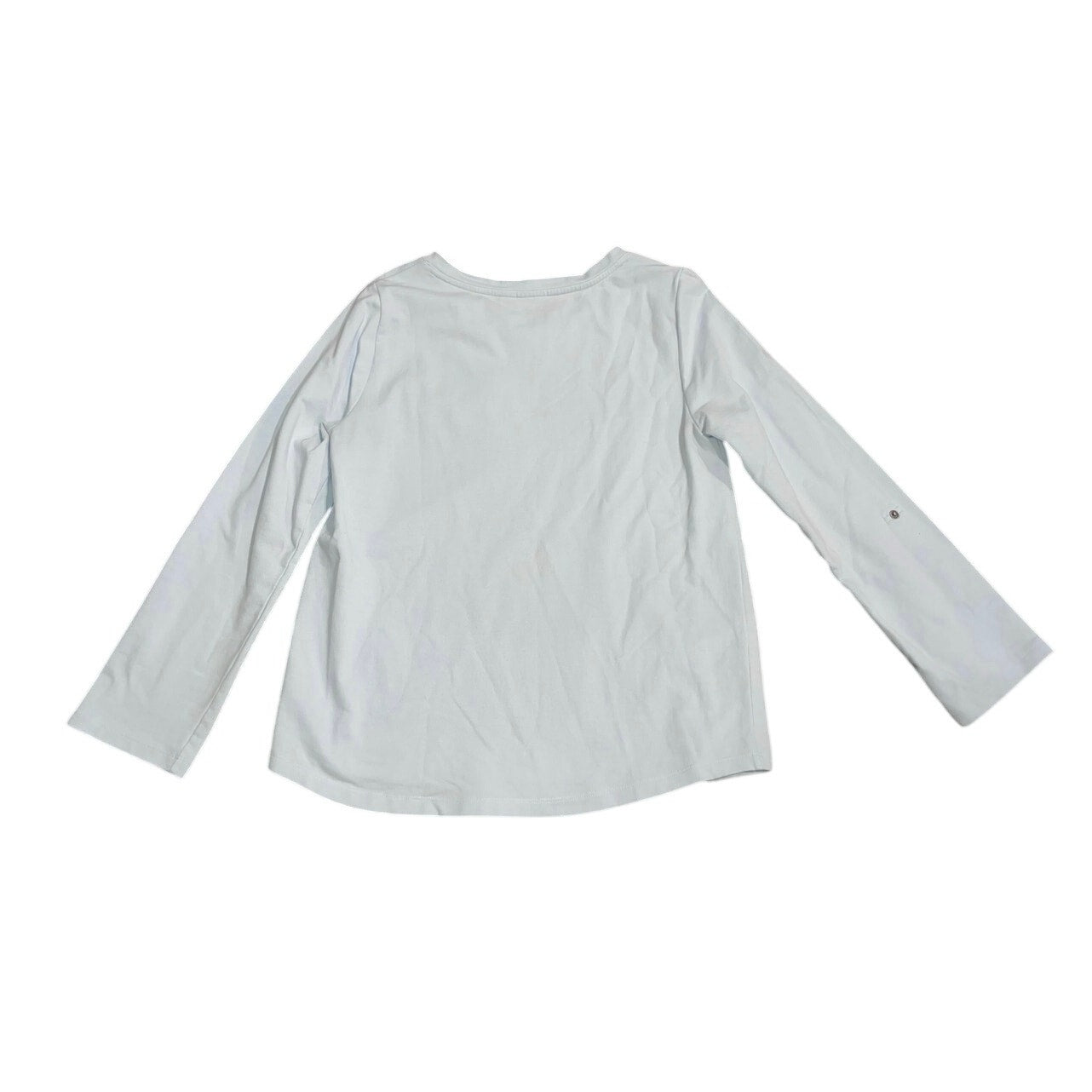 Chico's Women 3/4 Sleeve Cotton Light Blue Size 1 Medium Casual Pocket