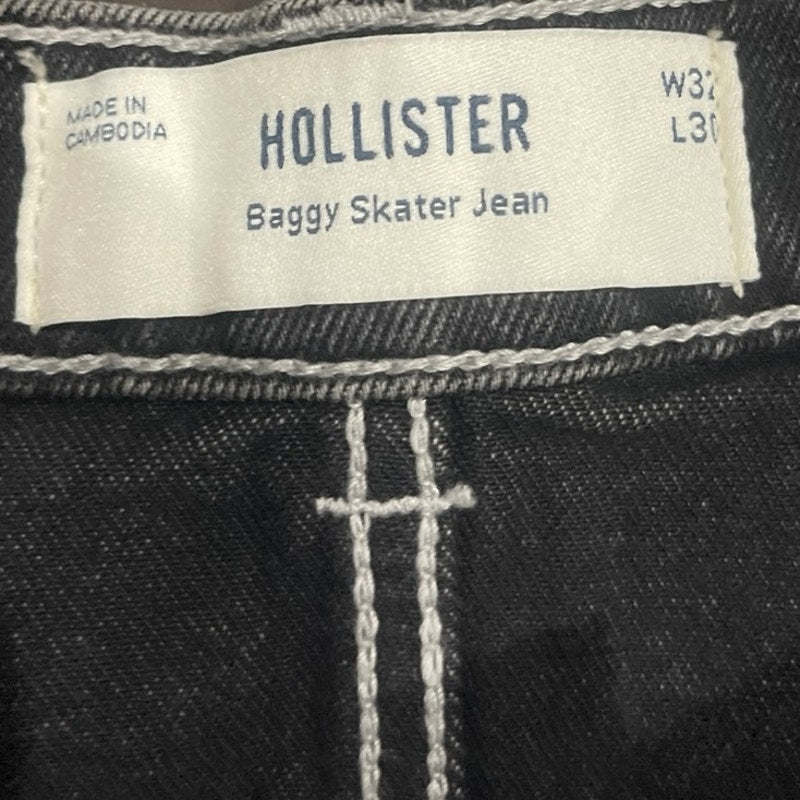 Hollister Baggy Wide Leg Skater Jean SZ 32X30 Relaxed Casual Streetwear 90s