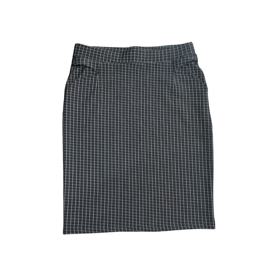 Maze Collection Windowpane Pencil Skirt Pull on Size Larger Career office