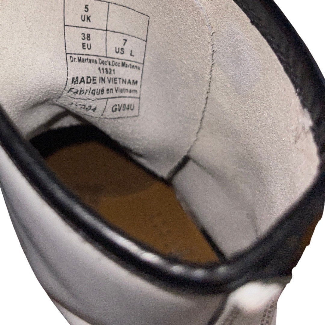 Dr. Martens 1460 BEX Smooth Leather Lace up White Boot Womens 8 eye Combat Size 7 Punk Grunge