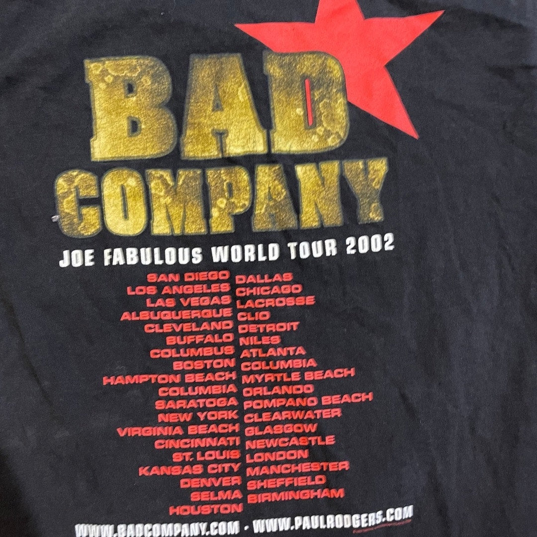 Vintage Bad Company Joe Fabulous 2002 World Tour T-Shirt Size XXL 100% Cotton