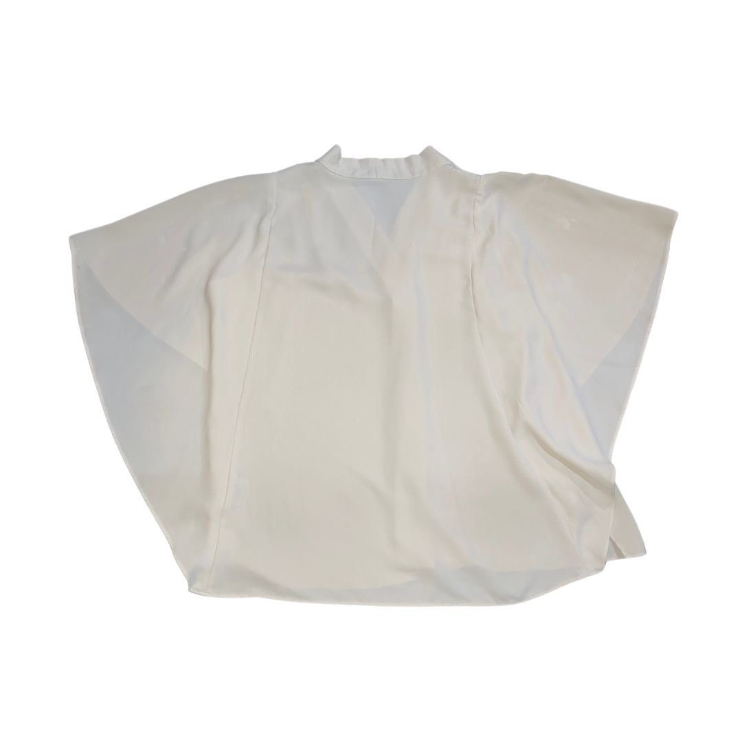 Alfani Ivory Short Sleeve Blouse Flare Sleeves Size Large Career Office Casual