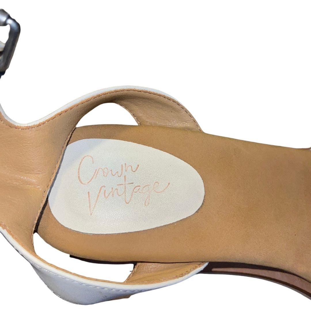 Crown Vintage Milika Wedge Platform Espadrille Sandal Buckle Ankle Strap SZ 6.5