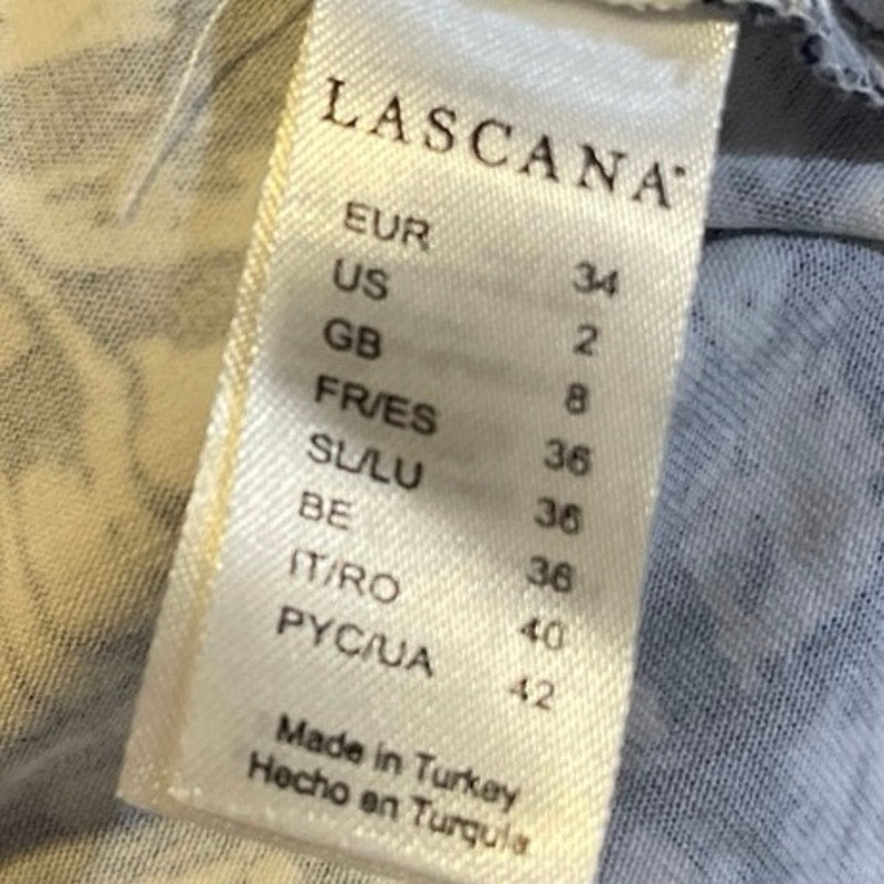 Lascana Sleeveless Patterned Mini Fit and Flare Jersey Dress SZ 2 Beach Vacation