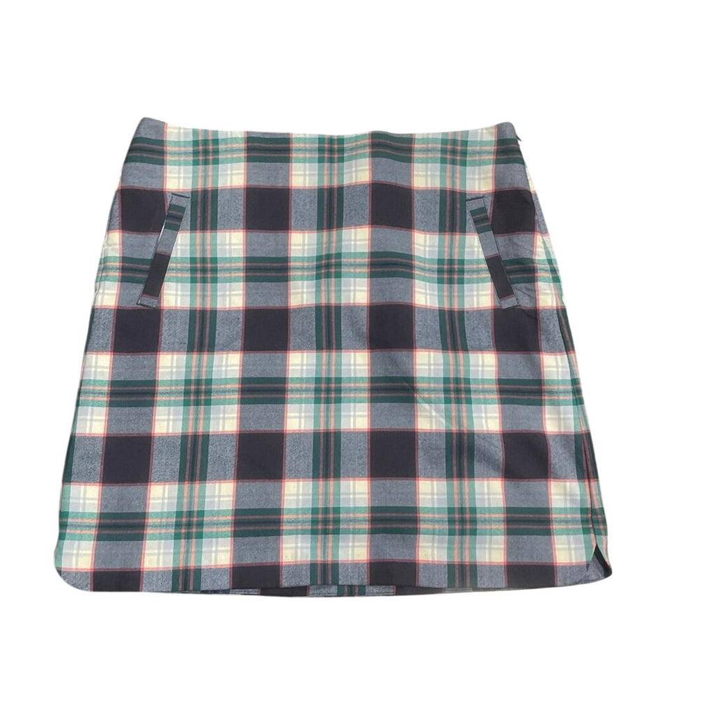 Talbots Petite Plaid Skirt Slit Pockets Size 16P Academia Preppy School Girl
