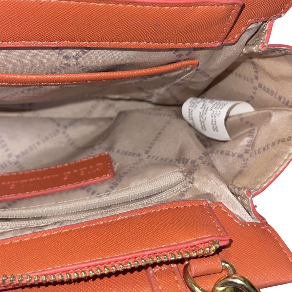Steve Madden Mini Orange Crossbody Purse Floral Scarf Y2K Adjustable Strap