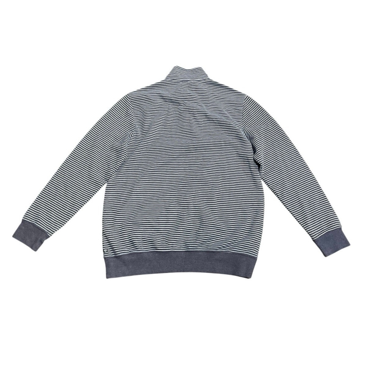 Chaps 1/4 Zip Mocked Neck Striped Pullover Sweater SZ L Nautical Coastal Preppy