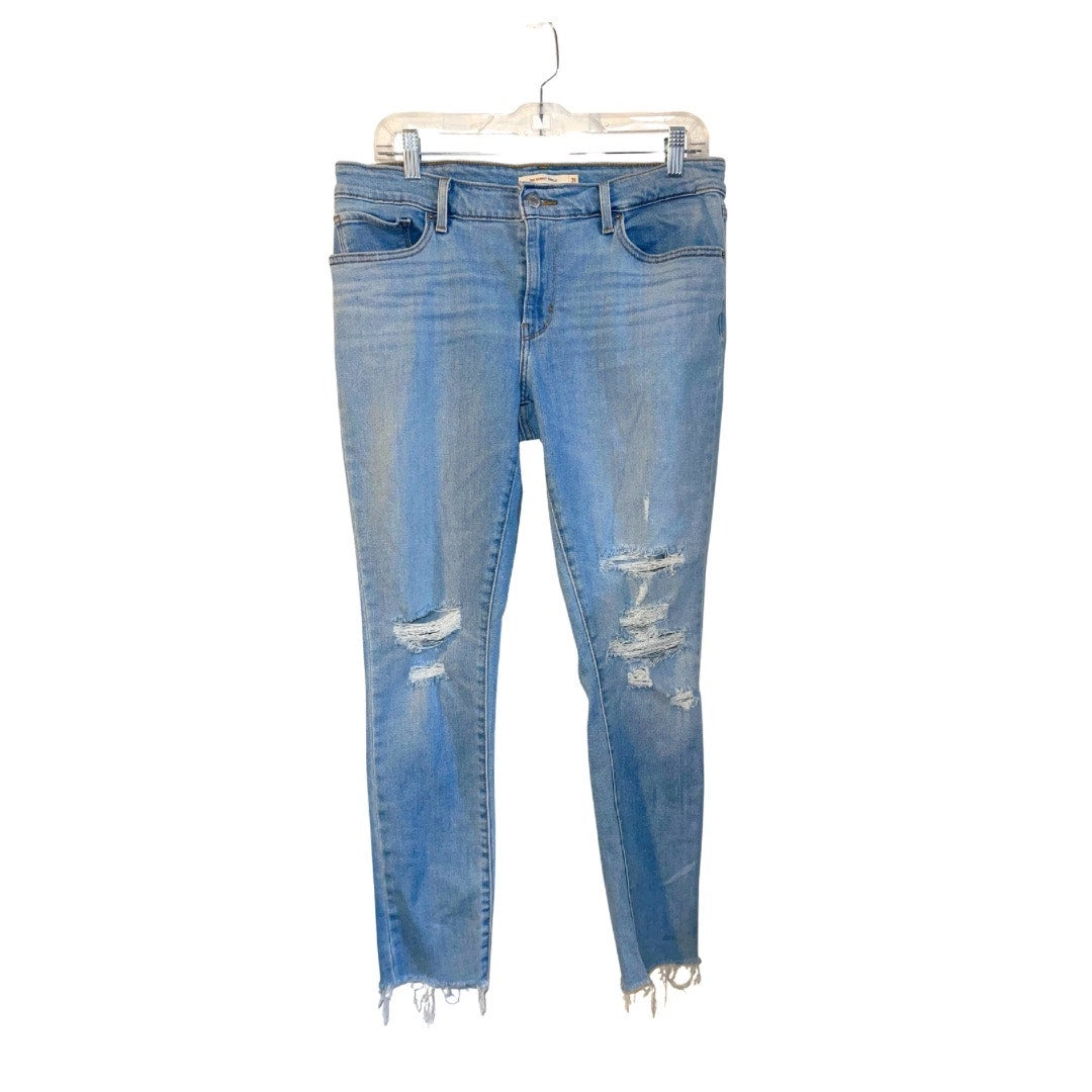 Levi's 711 Distressed Skinny Jeans Size 31 Streetwear Medium Wash Denim