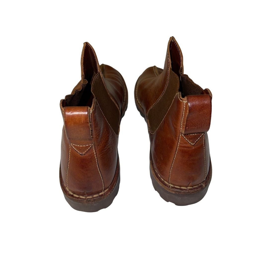 Cole Haan Women's Leather Brown Chelsea Bootie F-4858 Boots Size 8