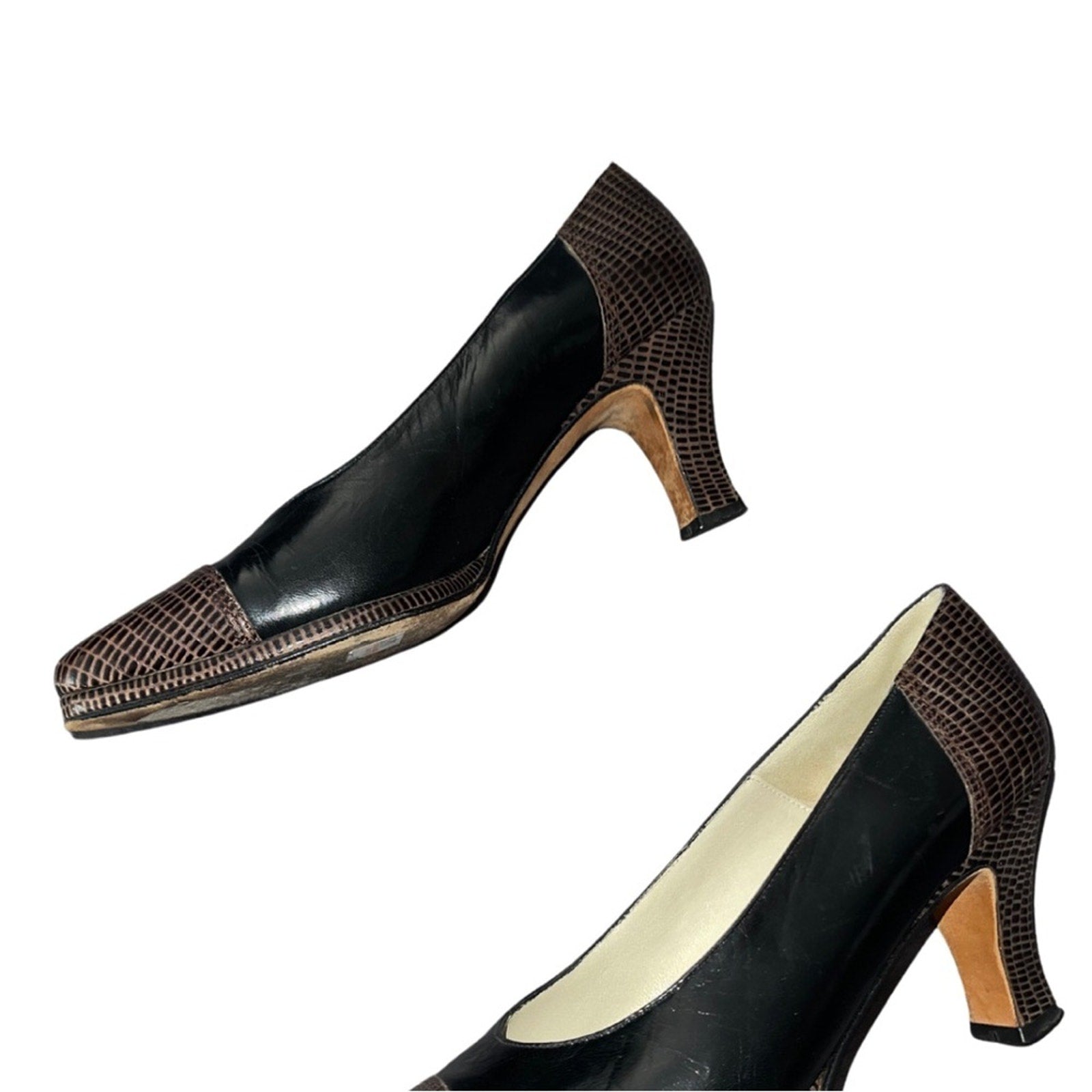 Vintage Allure heels pumps lizard like print