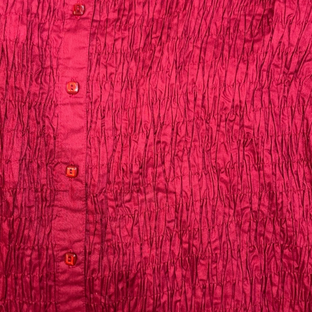 Faded Glory Gauze Burgundy Button Down Long Sleeve Shirt Plus Size 18 western