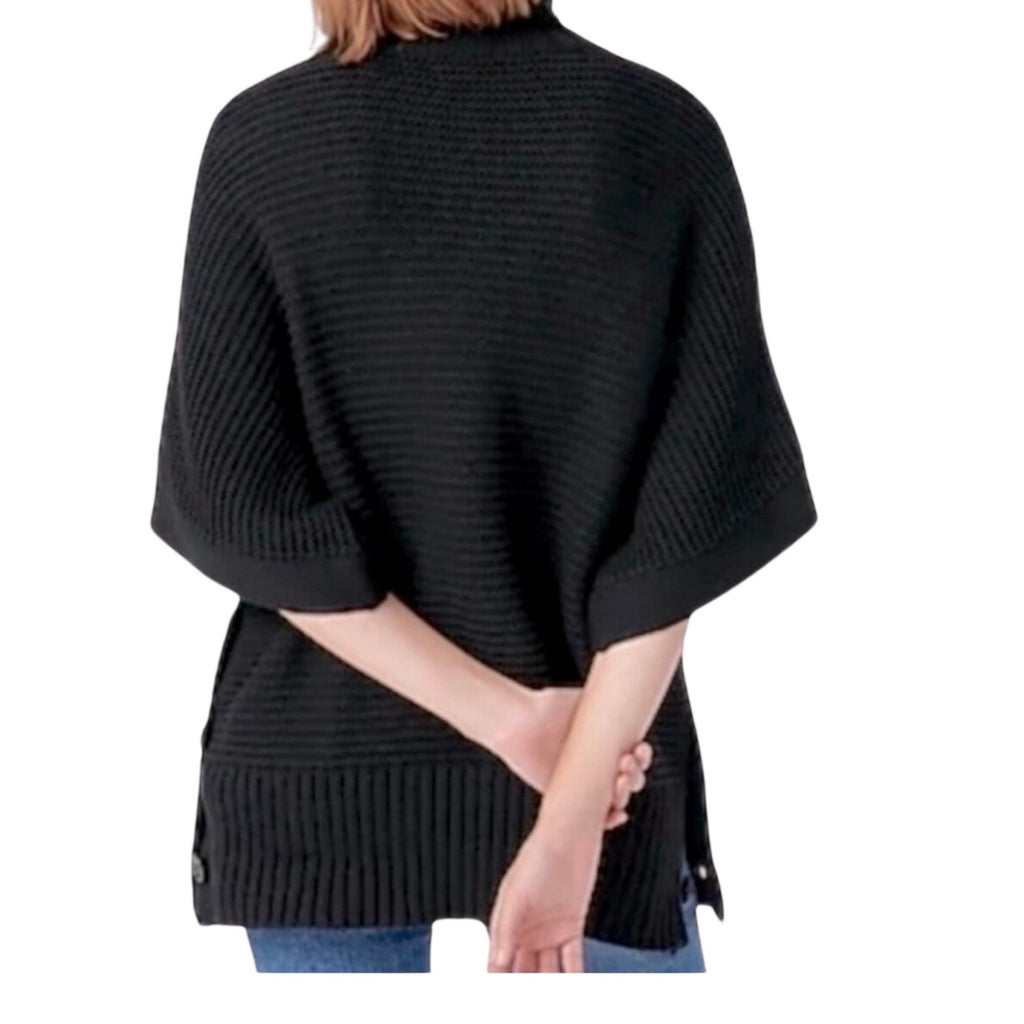 J. Crew Cotton Merino Wool Blend Turtleneck Knit Poncho Sweater Size Large Tunic