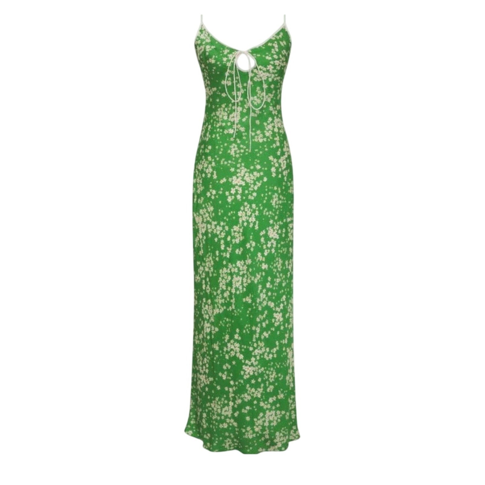 Rumored Daytona Green Ditsy Floral Maxi Dress Size Small Spaghetti Strap Summer
