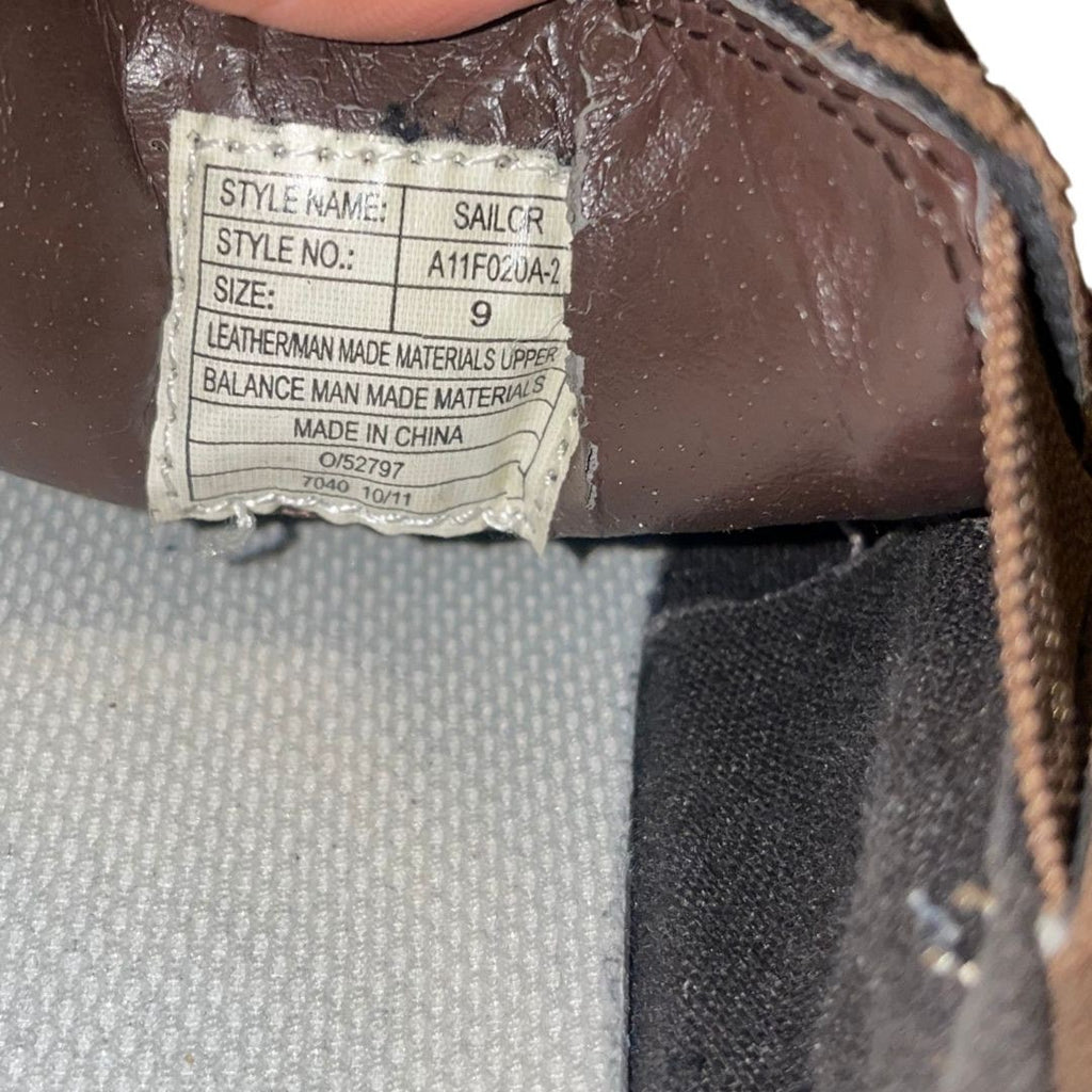 Perry Ellis Sailor Suede Leather Boat Shoes SZ 9 Nautical Loafers Casual Slip On