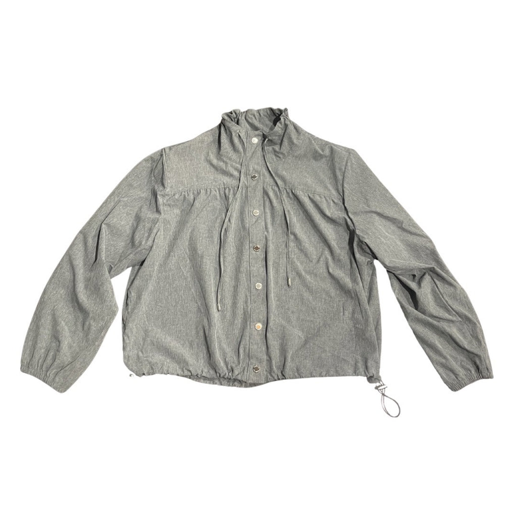 Calvin Klein Lightweight Windbreaker Button Drawstring Jacket Athletic Chic