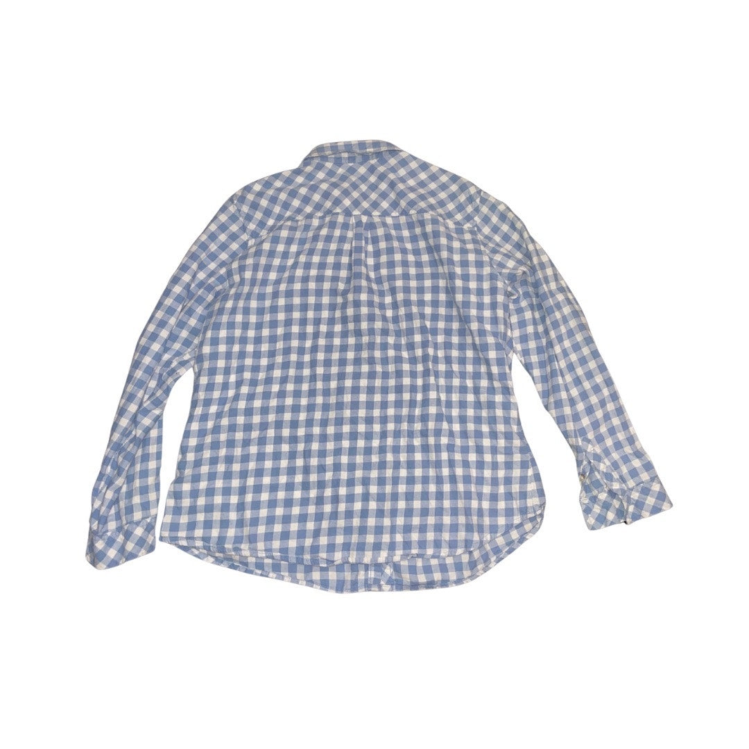 Croft & Barrow Long Sleeve Blue White Checkered Button Up Long Sleeve shirt XL