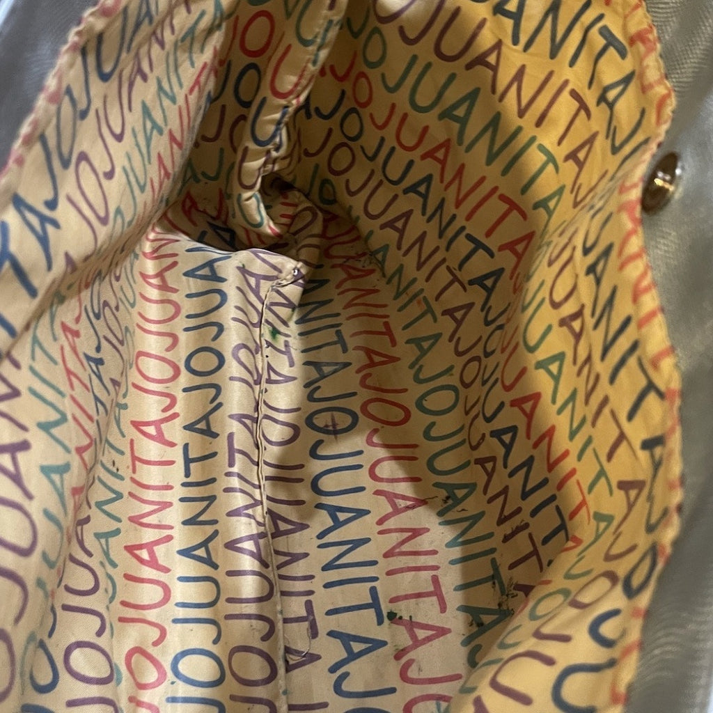 Juanita Jo "Love You" Blue Metallic Silver Shoulder Tote Bag TikTok Influencer