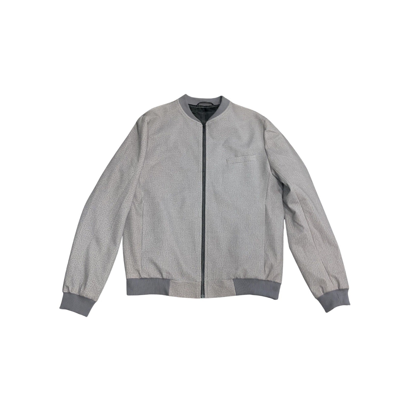 TOPMAN Sporty Gray Flight Bomber Jacket Size 42 Casual Streetwear Lightweight