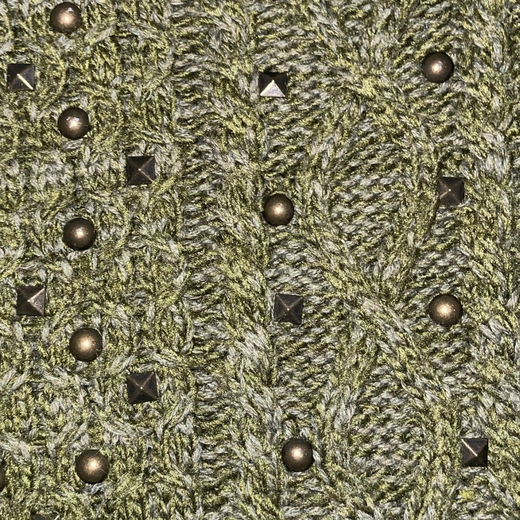 American Eagle Outfitters Green Studded Chunky Cable Knit Sweater SZ Small Fall