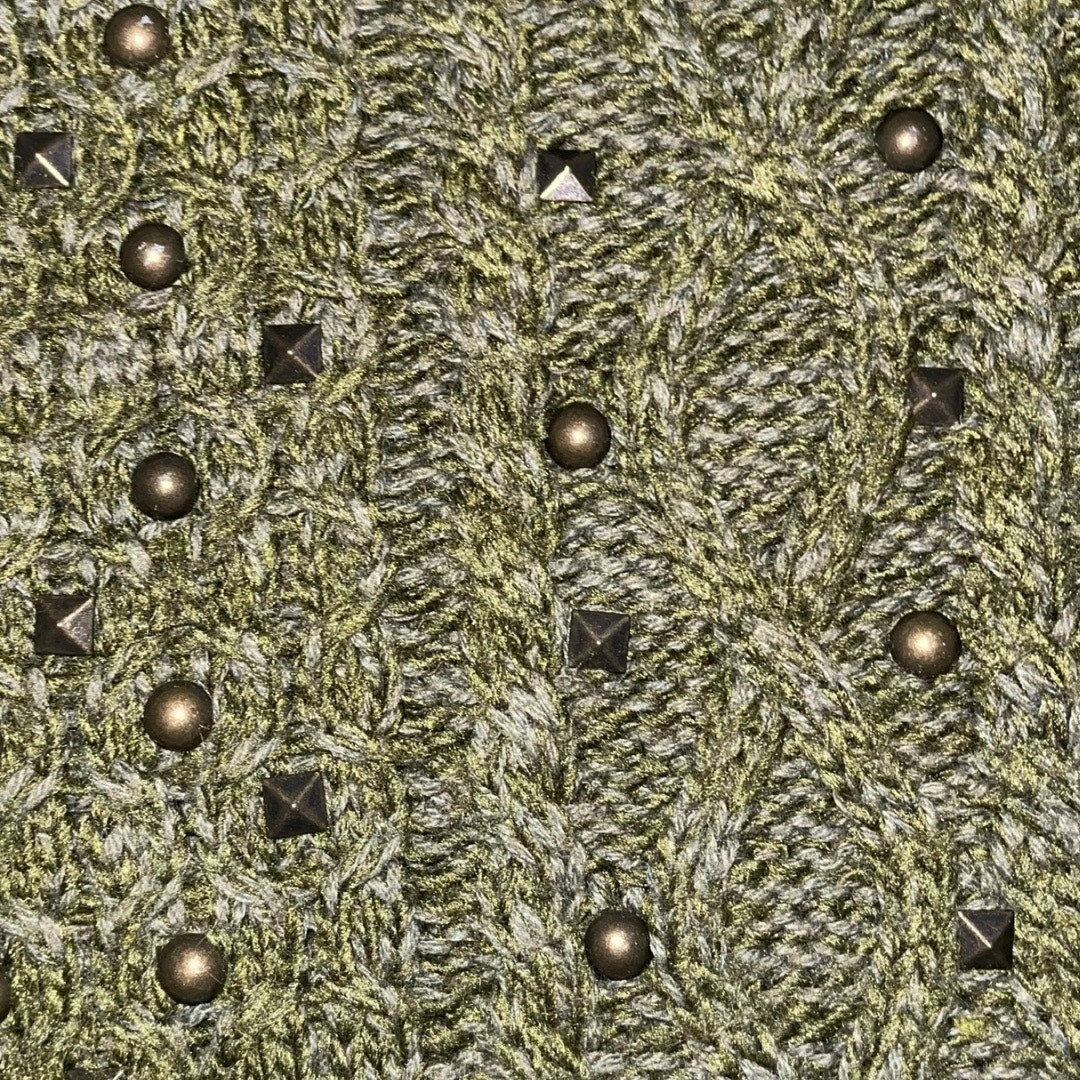American Eagle Outfitters Green Studded Chunky Cable Knit Sweater SZ Small Fall