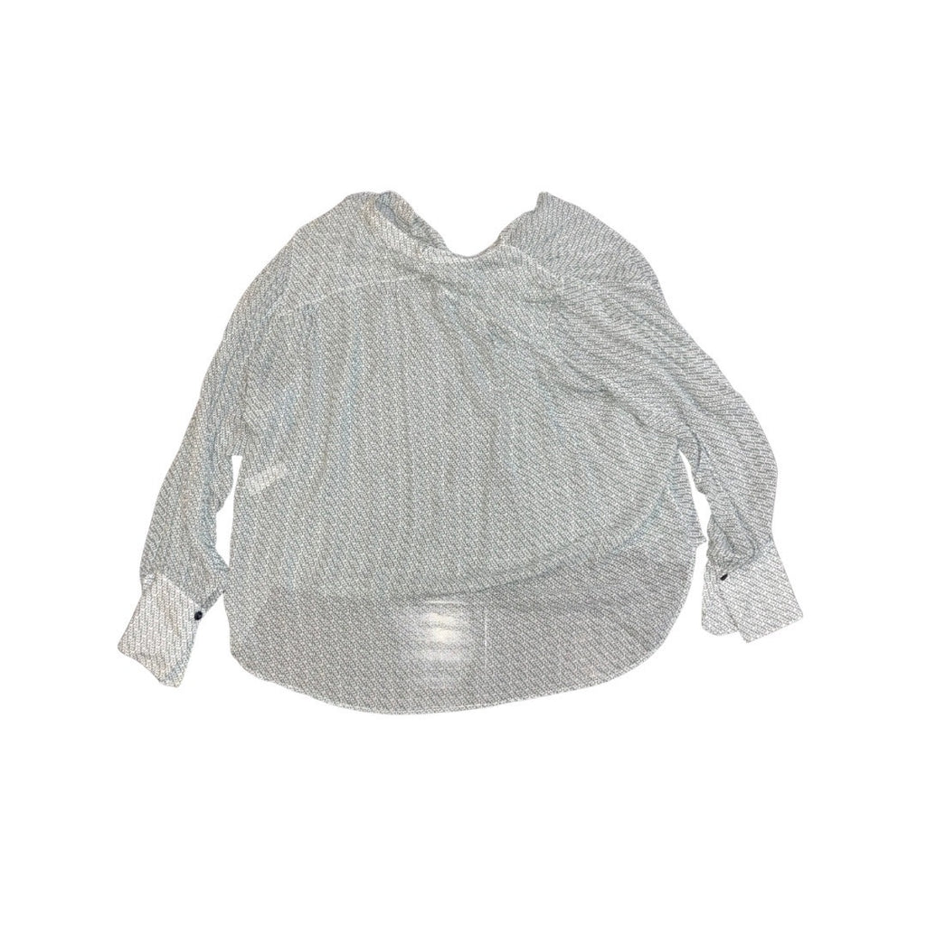 Rag & Bone Carly Chiffon Top Green Multi Blouse Size Large Chic Semi Sheer