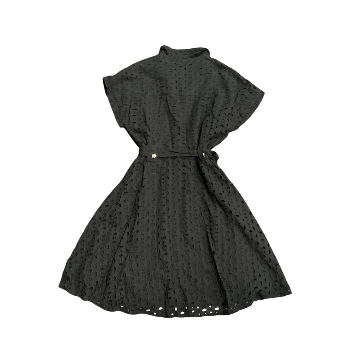 Zenobia Short Sleeve Button Up Fit and Flare Eyelet Shirtdress SZ XL NWT Brunch
