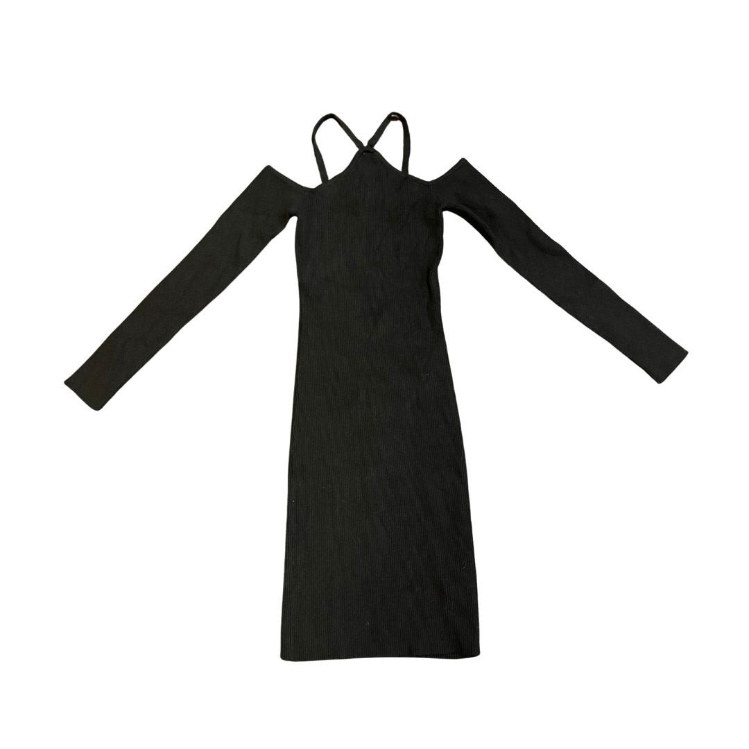 Urban Outfitters Cold Sleeve Halter Neck Ribbed Knit Dress Size Medium Bodycon
