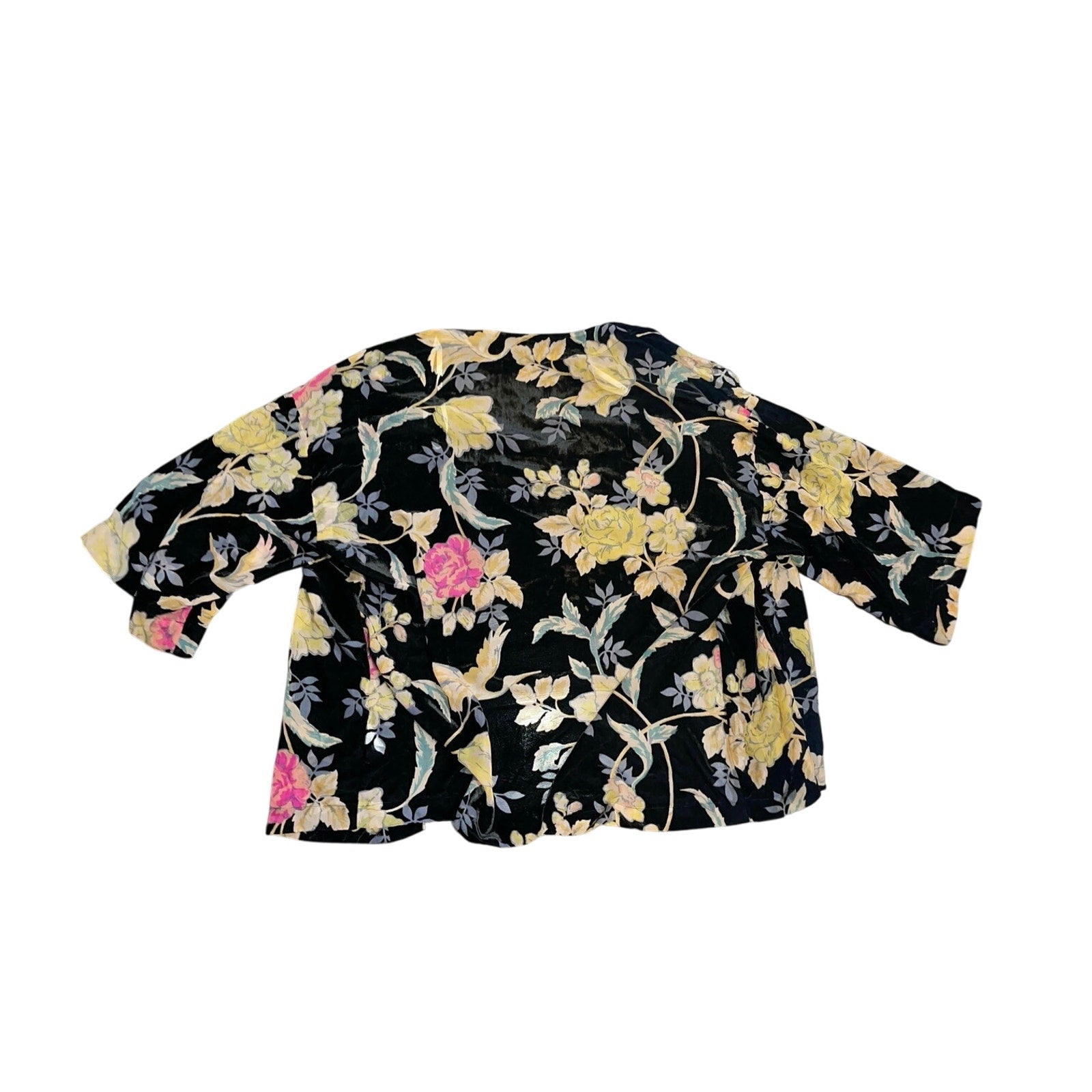 DR2 Daniel Rainn Floral Velvet Kimono Cardigan Size XS/S